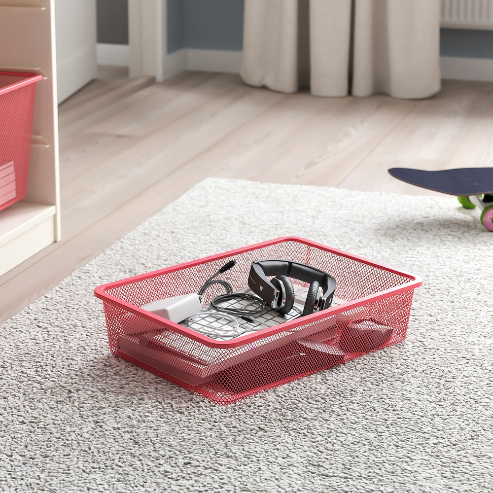 IKEA TROFAST  (ИКЕА ТРОФАСТ)  -  Контейнер из проволоки, светло-красный, 42x30x10 см