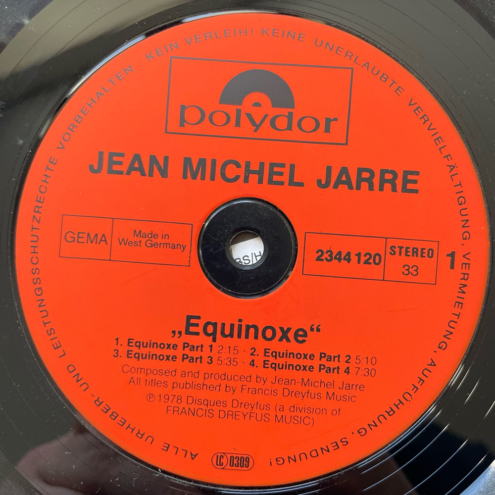 Винтажная виниловая пластинка LP Jean Michel Jarre, Equinoxe (Германия 1978)