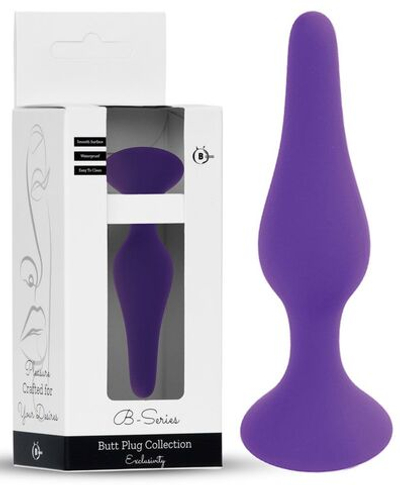 Фиолетовая анальная втулка Silcone Purple Plug Medium - 11 см. (Цвет: фиолетовый)
