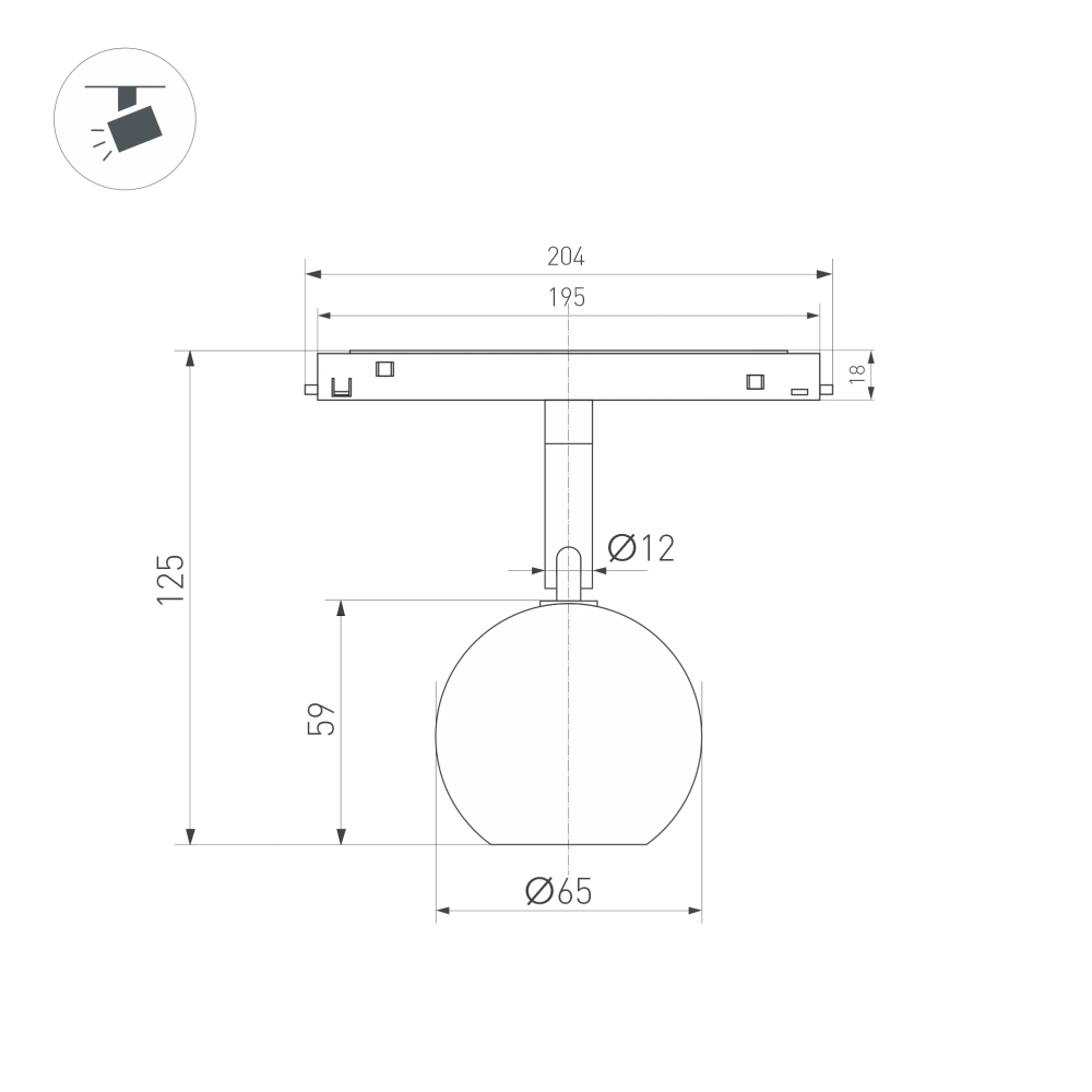 Светильник MAG-ORIENT-ORB-R60-10W Warm3000 (BK, 35 deg, 48V) (Arlight, IP20 Металл, 5 лет) 036808