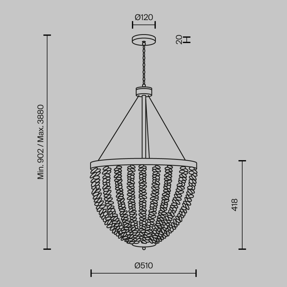 Подвесной светильник Maytoni MOD440PL-06BS