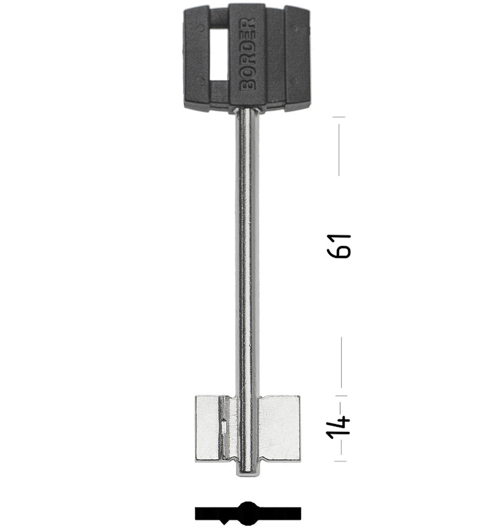 Заготовка сувальдного ключа 10697 BRD4DP
