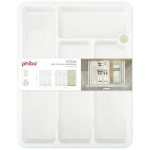 Лоток для столовых приборов раздвижной 37,3*28,7*4,9см светло-серый