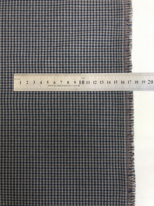 Костюмная принт клетка, синий/коричн/серый, мелкая BST3419D5C1