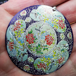 Серьги латунь, эмаль