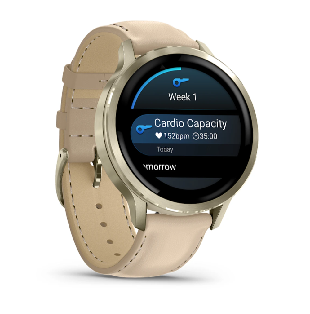 Смарт часы Garmin Venu 4 - 41мм Lunar Gold with Bone Silicone Band and Light Sand Leather Band