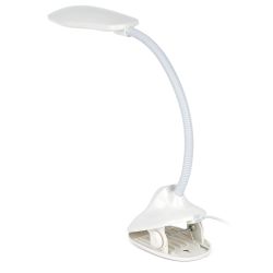 Настольный светильник ЭРА NLED-478-8W-W светодиодный на прищепке белый | Светодиодные настольные лампы