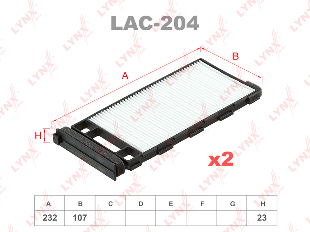 AC-203  LYNX   LAC-204/203/212/206 Фильтр салонный