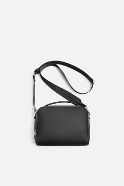 ZARA СУМКА С ТЕКСТУРОЙ, ЧЕРНЫЙ