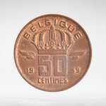 Belgium, 50 Centimes (French Text), 1959, VF