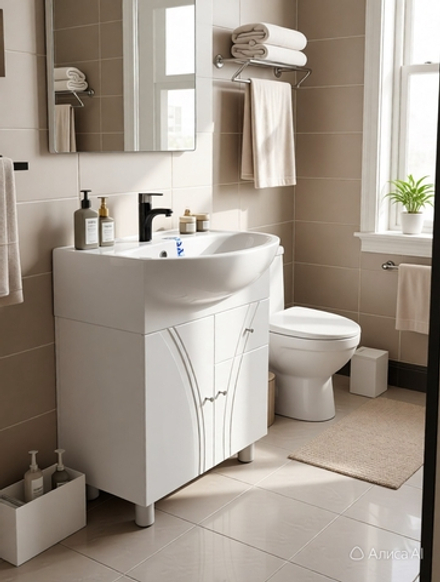 Тумба Сонет 60 с умывальником Уют (в комплекте)