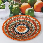 Тарелка плоская 28см оранжевая Риштанская Керамика
