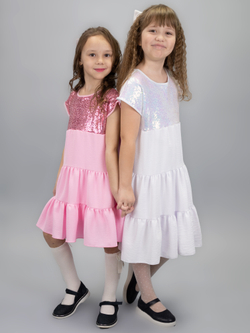 Платье нарядное для девочки с пайетками