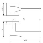 Ручка раздельная K.USS52.GRAND (GRAND USS) BPVD-77 вороненый никель