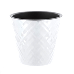 Горшок для цветов InGreen Manhattan D125мм, 1 л c дренажной вставкой, белоснежный жасмин