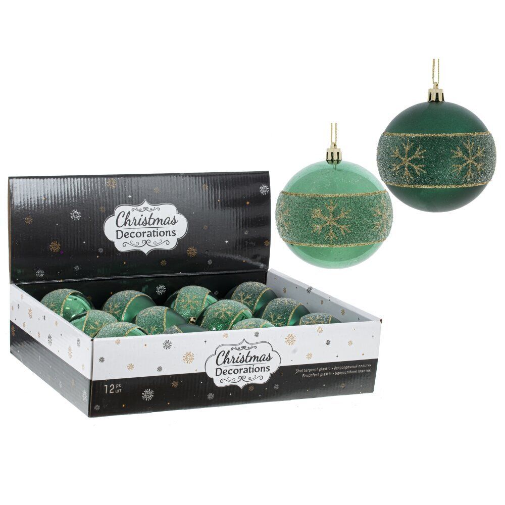 GAEM Набор из 12шт Украшение новогоднее "Шар", D 8 см, L35 W27 H8,5 см