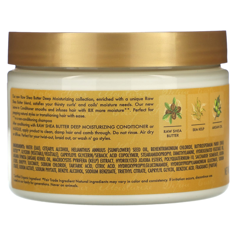 SheaMoisture, Необработанное масло ши, несмываемый кондиционер для глубокого увлажнения, для вьющихся и кудрявых волос, 340 мл (11,5 жидк. унц.)