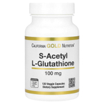 California Gold Nutrition, S-ацетил-L-глутатион, 100 мг, 120 растительных капсул