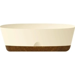 Горшок овальный InGreen WOOD для суккулентов, 25 см сливочный/бук