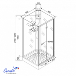 Душевая кабина Ceruttispa БЕЛЛА (BELLA) 90T (90x90x215-225)