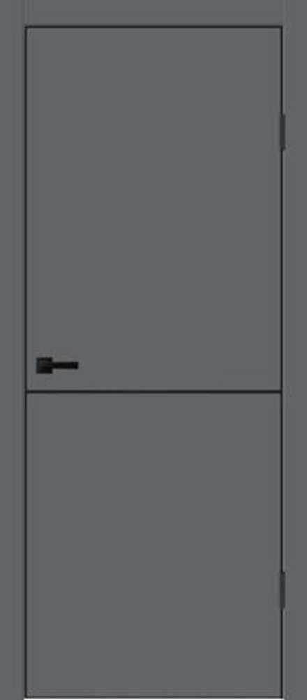 Межкомнатная дверь Velldoris Techno Black Н1 PG (черная алюминиевая кромка с 4-х сторон, молдинг черный) Вулкан