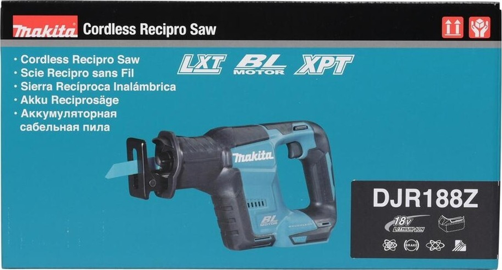 Пила сабельная аккумуляторная MAKITA DJR 188 Z с бесщеточным двигателем без АКБ и З/У DJR188Z