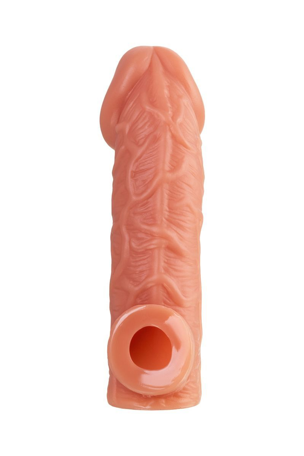 Телесная насадка на фаллос с отверстием для мошонки Cock Sleeve 001 Size L - 17,6 см.