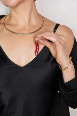 HMG 1324 G steel/Coral Чокер арт.1392