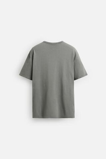 ZARA БАЗОВАЯ ФУТБОЛКА LIGHTWEIGHT, СЕРЫЙ