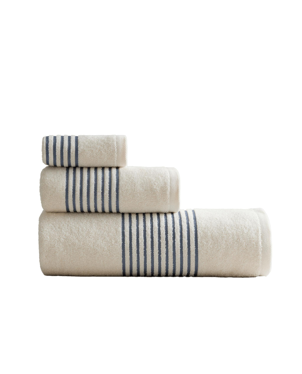 Zara Home Полотенце для лица и рук из хлопка, синий, в полоску · 7549/013