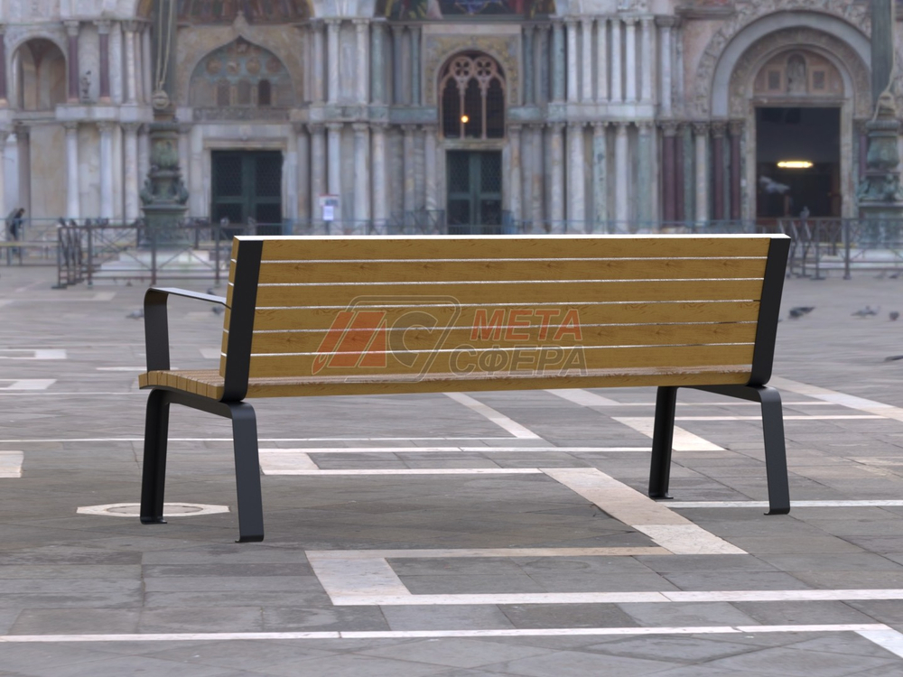 Скамейка Мадрид с подлокотниками