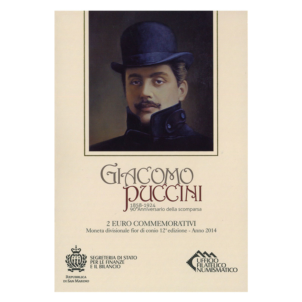 San Marino 2 Euro 2014 – 90th Anniversary of Death of Giacomo Puccini (1858 - 1924) (BU)