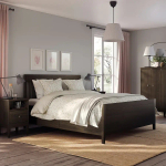 Каркас кровати с выдвижными ящиками - IKEA IDANÄS/IDANAS/LÖNSET/LONSET, 200х140 см, темно-коричневый, ИДАНЭС/ЛОНСЕТ ИКЕА