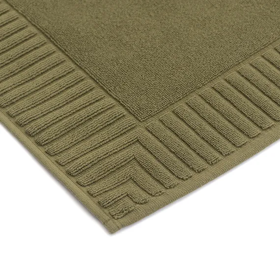 Коврик для ванной с фактурным бортиком оливкового цвета из коллекции essential, 50х80 см