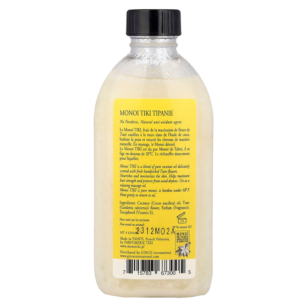 Monoi Tiare Tahiti, Monoi Tiki Tahiti®, типани, кокосовое масло, 120 мл (4 жидк. унции)