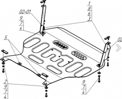 Защита стальная 2 мм двигателя и кпп для Livan X3 Pro 2022- Motodor.74701