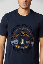 Футболка муж. AERONAUTICA 2152 синий триколор бархатом