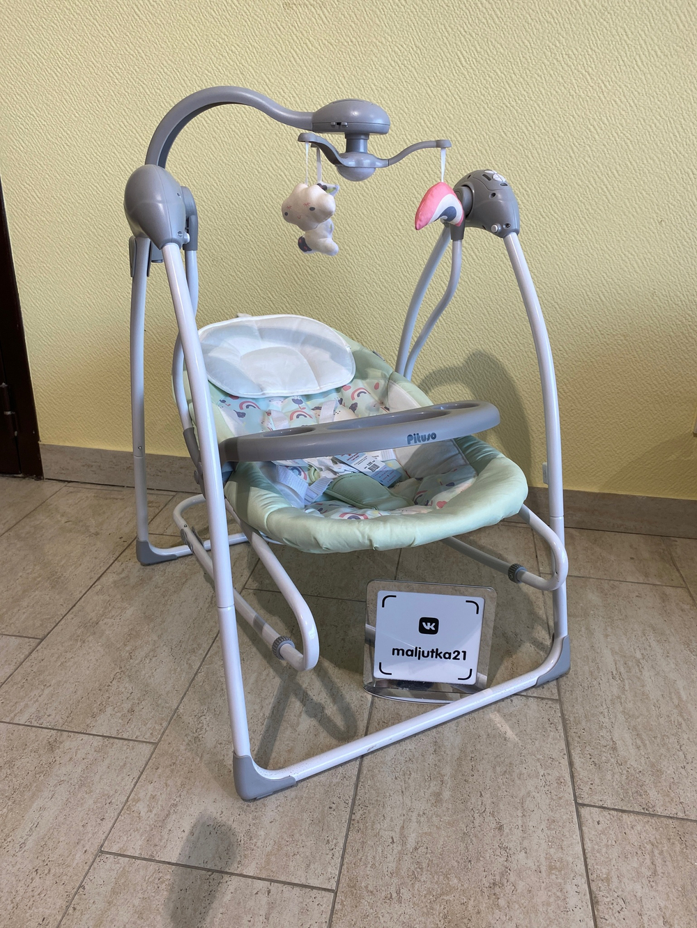 PITUSO электрокачели 2 в1 Bolero Mint/Мятный,74*59*79см