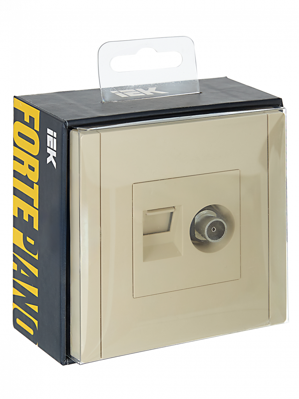 FORTE&PIANO Розетка двойная TV+RJ45 кат.5E FP436 ваниль IEK