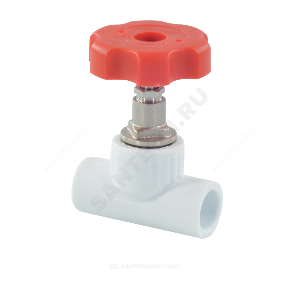 Клапан (вентиль) PP-R запорный белый Дн 20х90гр внутренняя пайка VALFEX 10146020