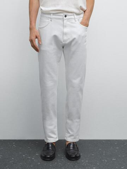Massimo Dutti Джинсы Slim Fit, белый