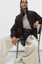 Оверсайз куртка из искусственной кожи ZW COLLECTION - ZARA