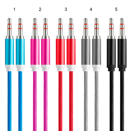 Кабель AUX JD-1 матерчатый 1м (белый)