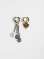 Серьги "Heart Coin Pearl" Bicolor