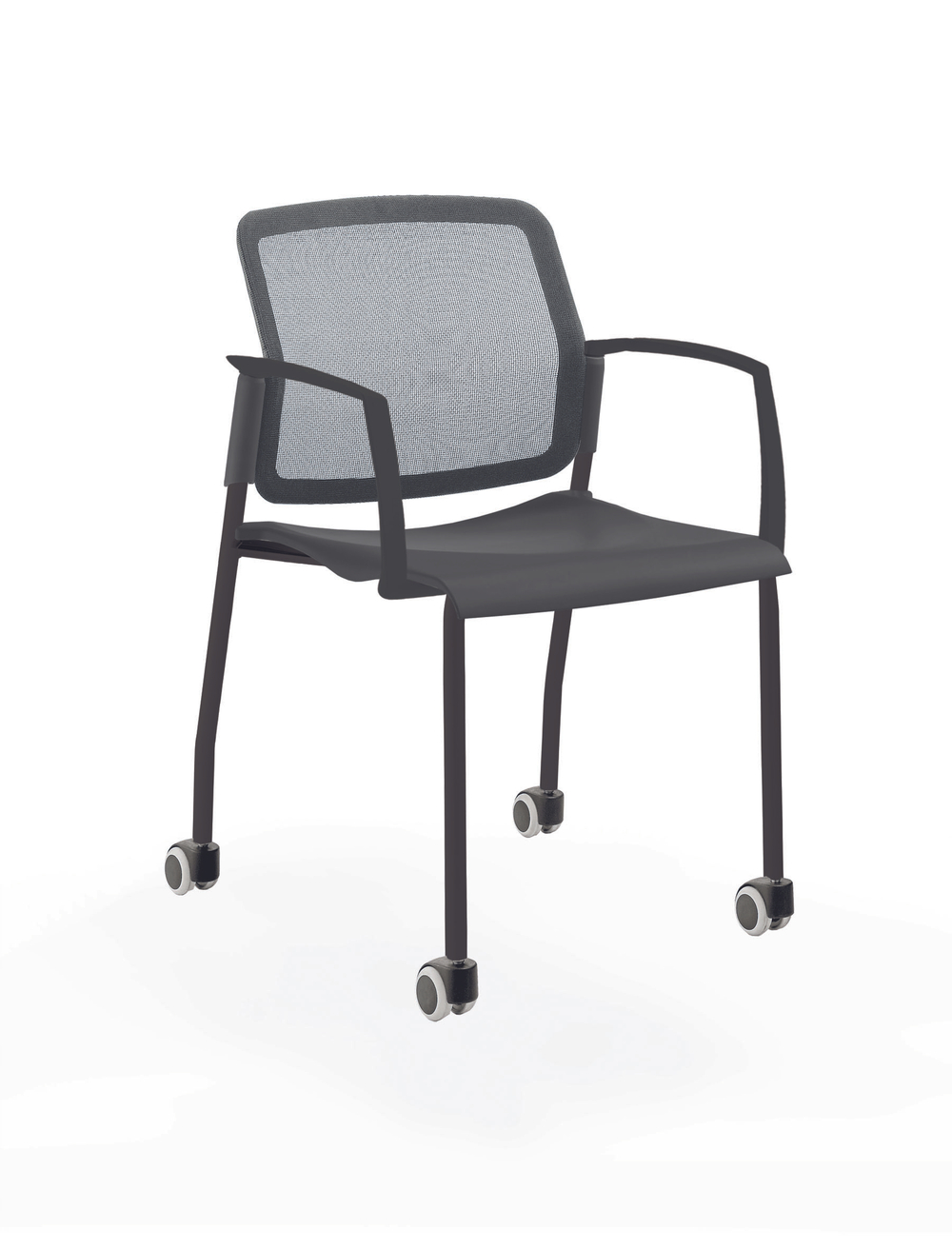 Movie стул со спинкой-сеткой на 4 ногах и колесах