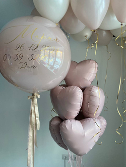 Воздушные шары пыльная роза, на выписку из роддома №2197
