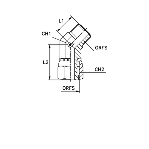 Соединение FN45 ORFS 11/16" D08-10 (обжатая гайка)