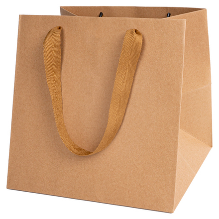 Крафт-пакет подарочный с широким дном 13*13*13 см.