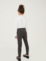 Брюки школьные без застежки для девочки Next 286-802, Темно-серый