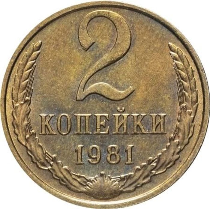 2 копейки 1981 Штемпельный блеск